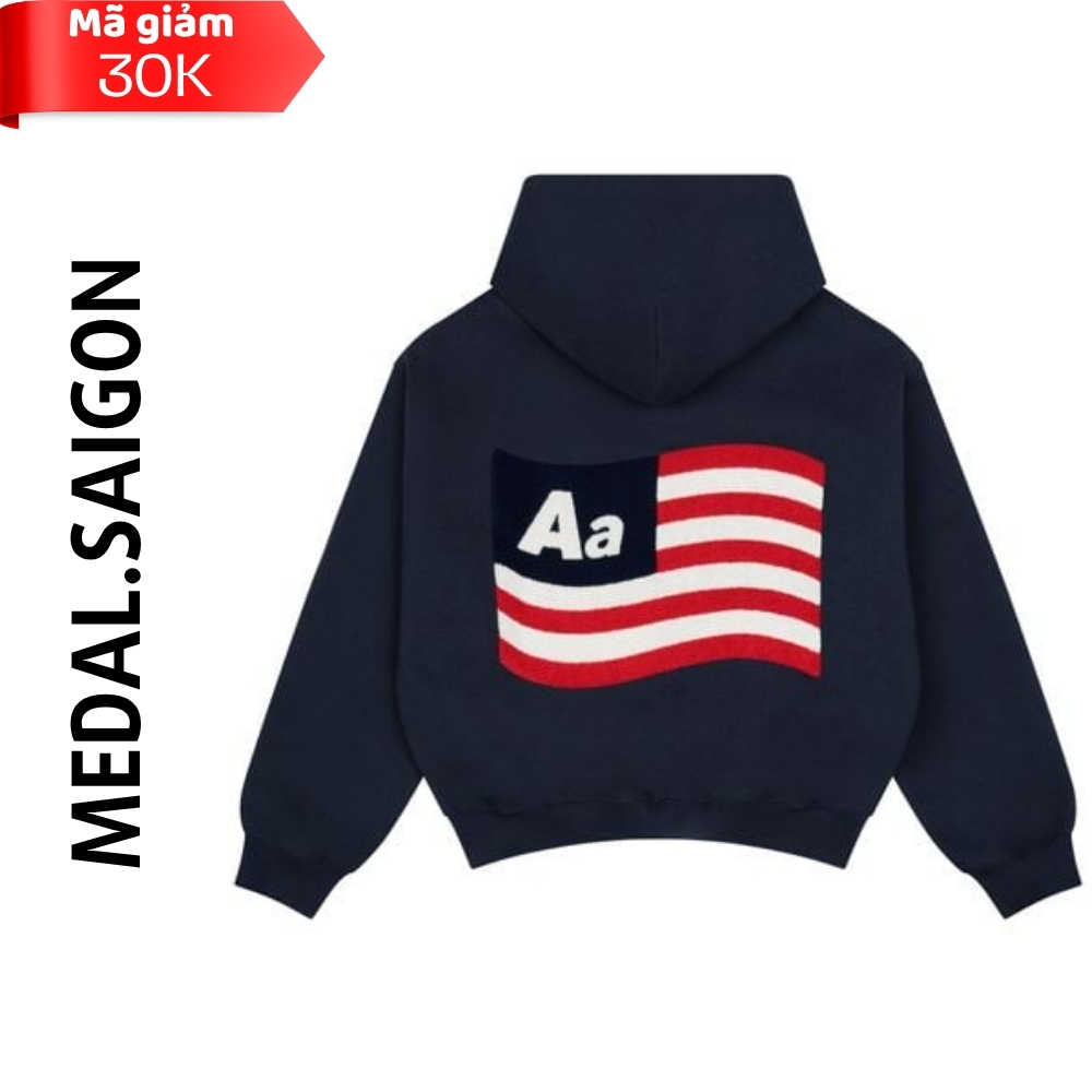 AASTU Zip Hoodie ปักเร้าใจ USA – ผ้าฝ้ายหนาสีกากี, Unisex Form MC009