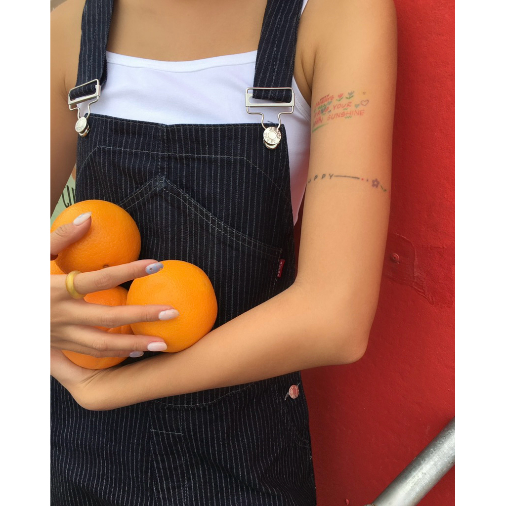 ผ้ากันเปื้อนยีนส์ลายทาง - Aufra studio