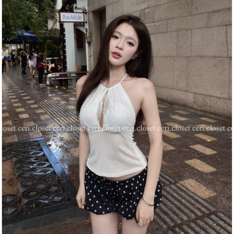 เสื้อสายเดี่ยวเว้าหลังเซ็กซี่ Fit Body Slim (WITH BREAST) MARIS TOP - A03