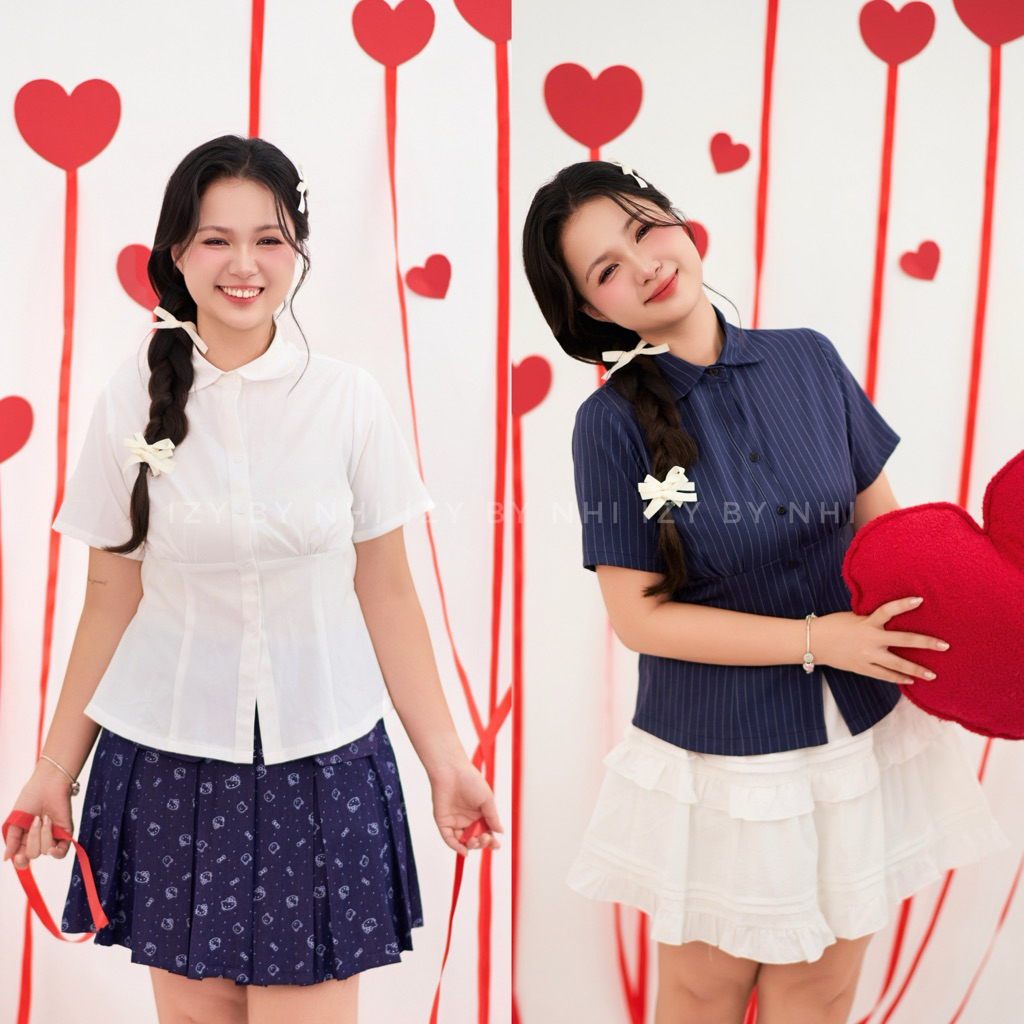 BIGSIZE WAIST TIE SHIRT - IZYNHI BIGSIZE