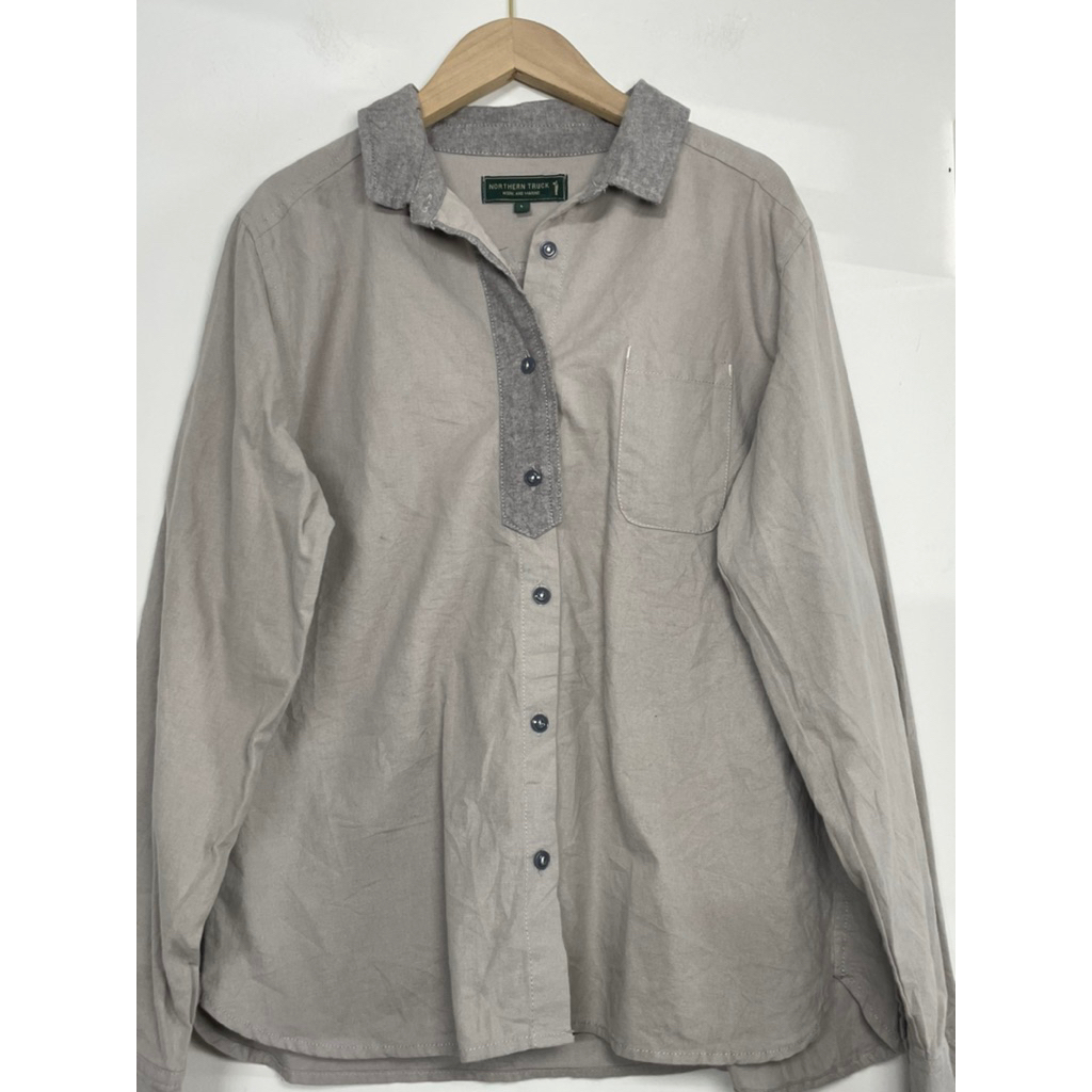 (2Hand Japan) NORTHERN TRACK เสื้อเชิ้ตสีเงิน