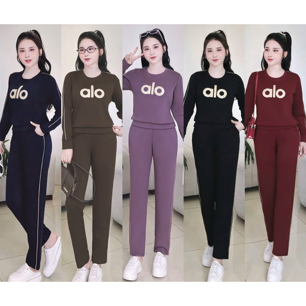 ชุดกีฬาฤดูใบไม้ร่วง-ฤดูหนาวของผู้หญิงวัสดุ umi รู้สึกหนาปักลายระบาย Shop_Lt