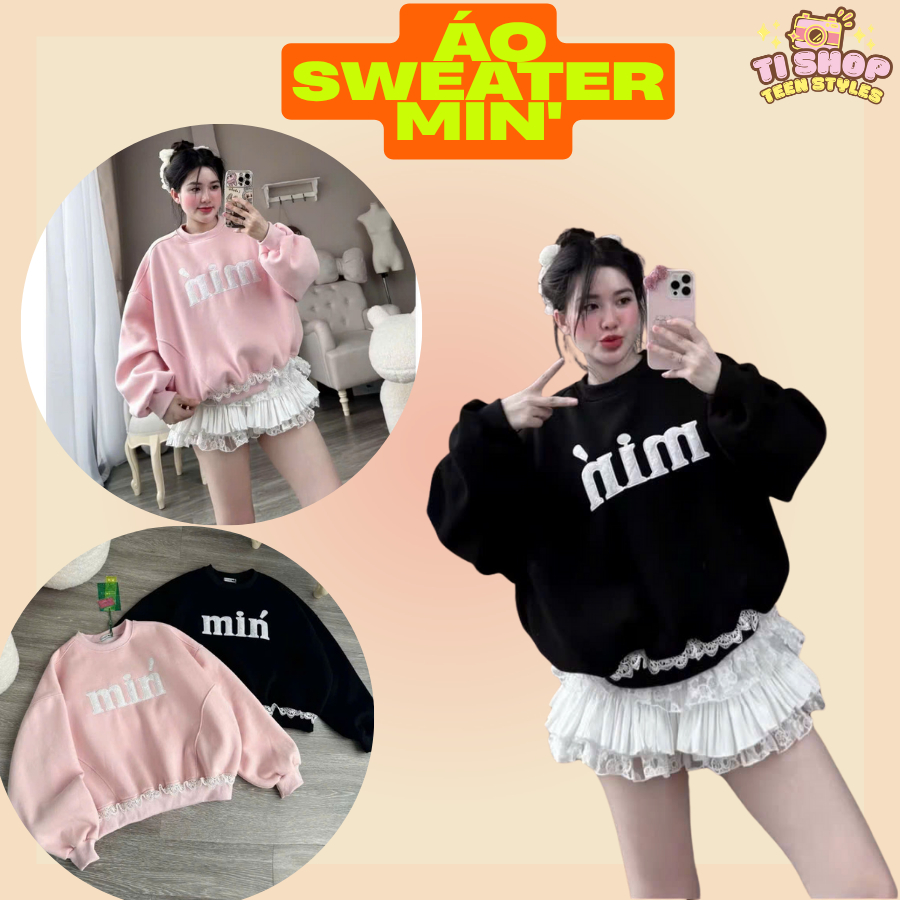 MIN SWETER SHIRT WITH LACE - THICK Flannel, LACE MIXED AT THE SHIRT - TI SHOP - TP202