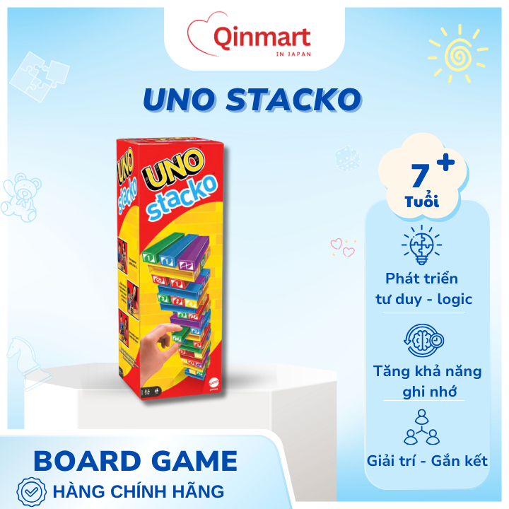 เกมทางปัญญา UNO STACKO MATTEL GAMES 43535 - การผสมผสานใหม่จาก UNO & Wood Draw
