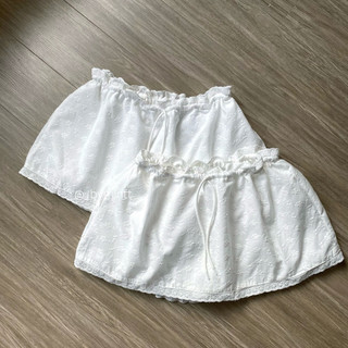 JANJI SKIRT | Chân váy ngắn chất boi thêu viền ren phong cách nhẹ nhàng | Bymintt