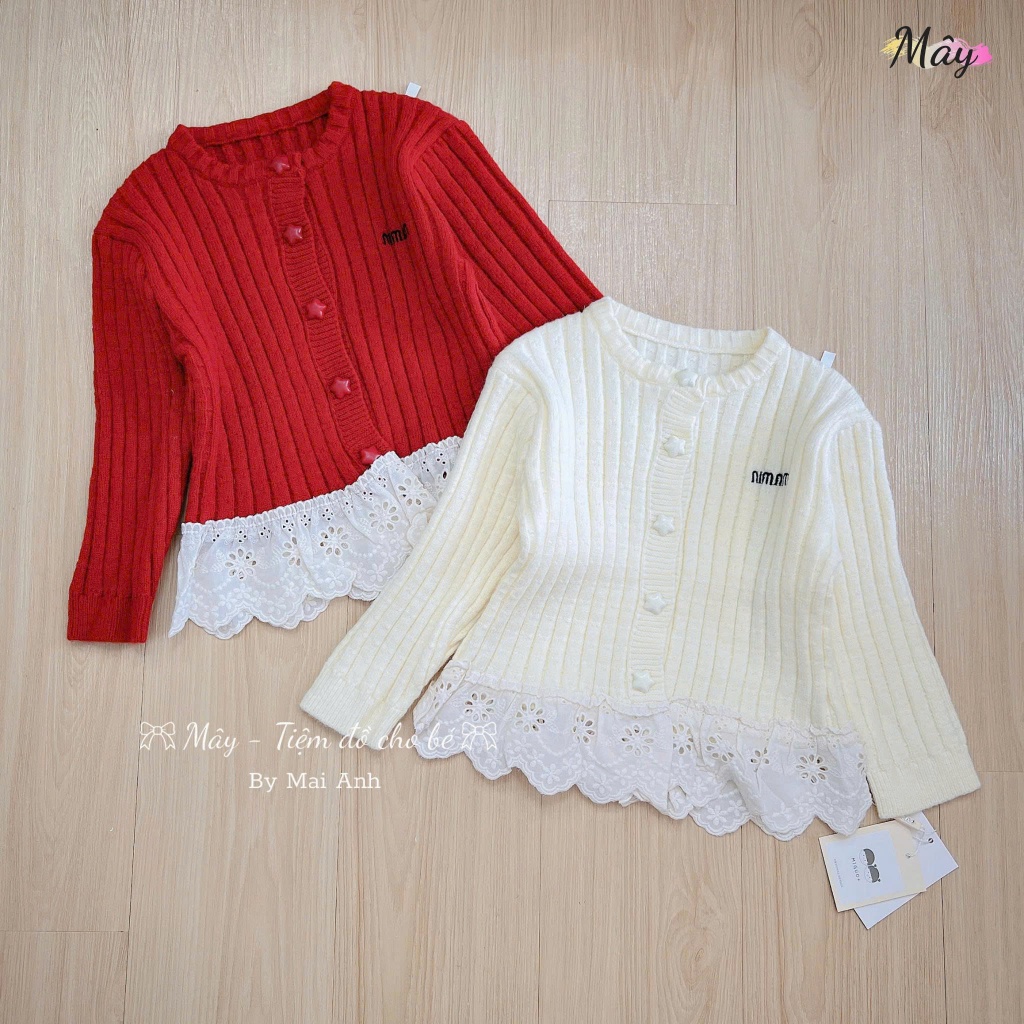 Miuga lace ruffled miumiu เสื้อคลุมไหมพรม