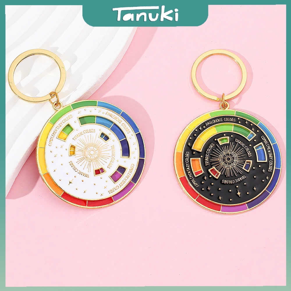 [Tanuki Art] พวงกุญแจพาเลทโลหะหมุนได้