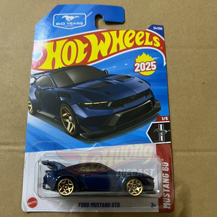 LeHuong Diecast - Hot Wheels 1/64 รถโมเดล - Ford Mustang GTD (สีน้ําเงิน) เคส P 2025