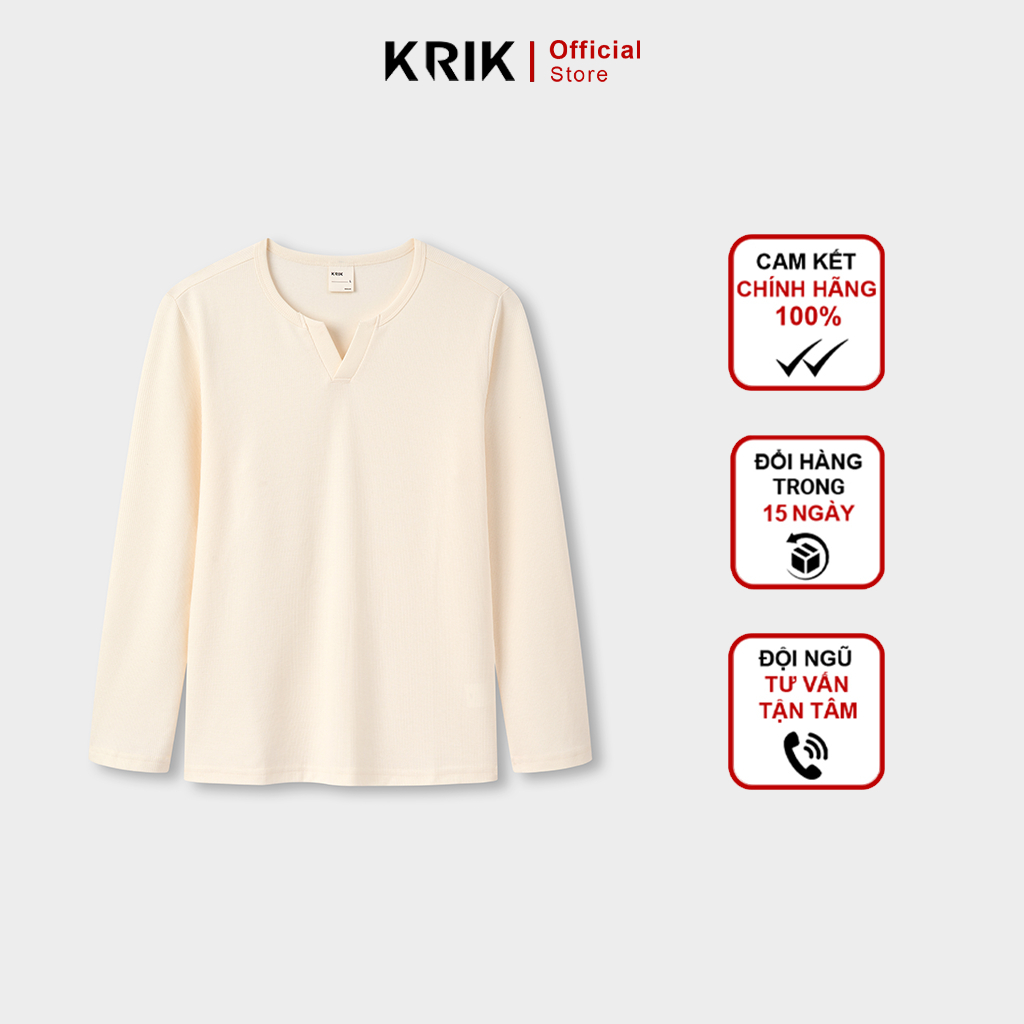 KRIK เสื้อสเวตเตอร์ผู้ชายทําจากผ้าฝ้ายนุ่มปกติคอวีสไตล์แฟนซีไม่ซ้ําใคร AN4193