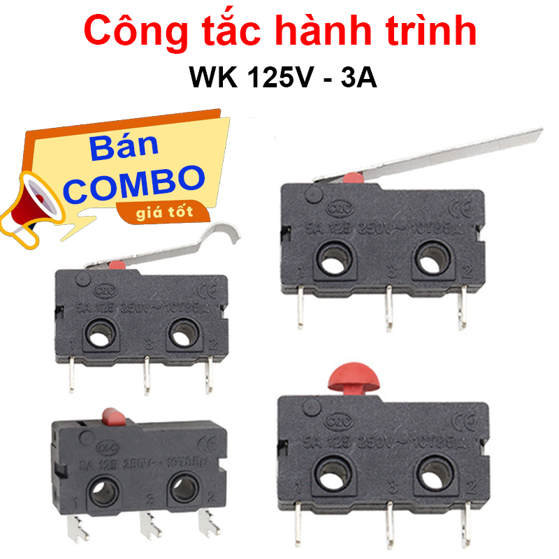 (5 ชิ้น) ลิมิตสวิตช์ WK2-01, WK3-03, WK3-05 125V 3A ลวดบัดกรี
