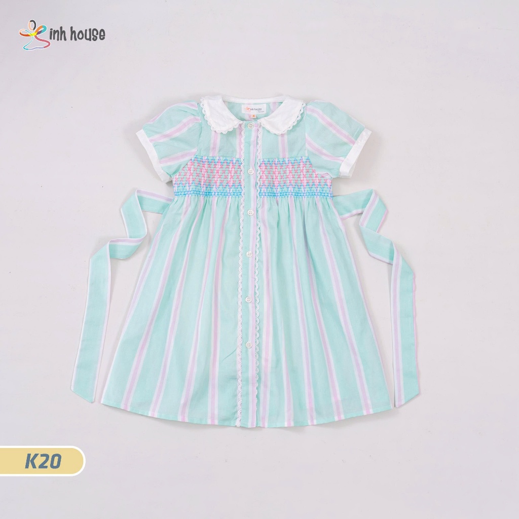 Xinh House ชุดเด็กคอปกบัว K20 - K21 สําหรับเด็กผู้หญิงอายุ 1 ถึง 10 ปี