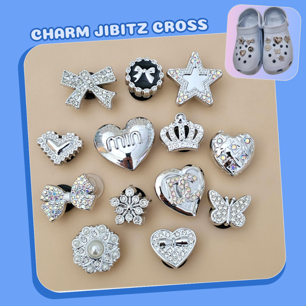 สติ๊กเกอร์ Jibitz Metal Charm ติดรองเท้ารุ่นต่างๆ B25