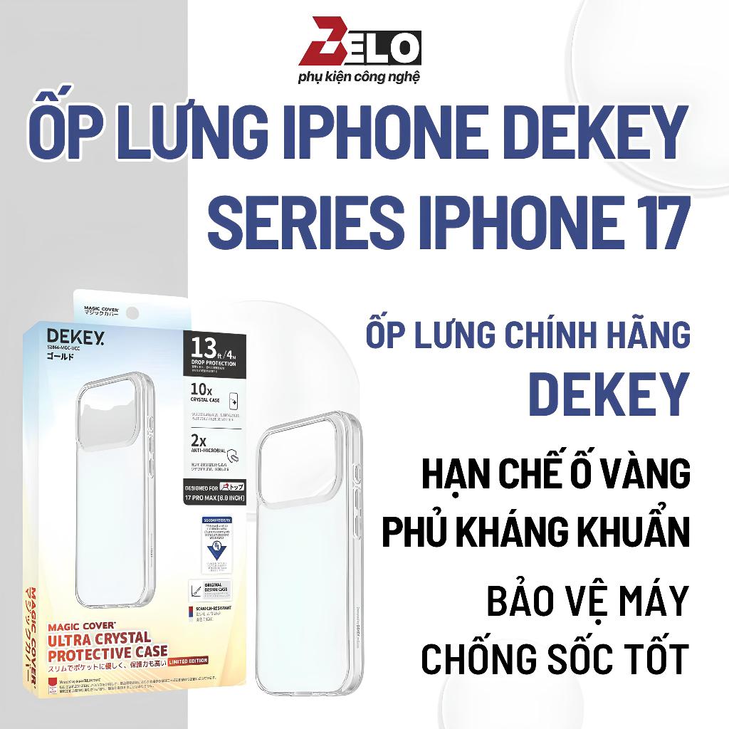 DEKEY เคสใสสําหรับ iPhone 17/17 Pro/17 Pro Max, เคส iPhone 17 Pro Max โปร่งใสป้องกันสีเหลือง - BLEO