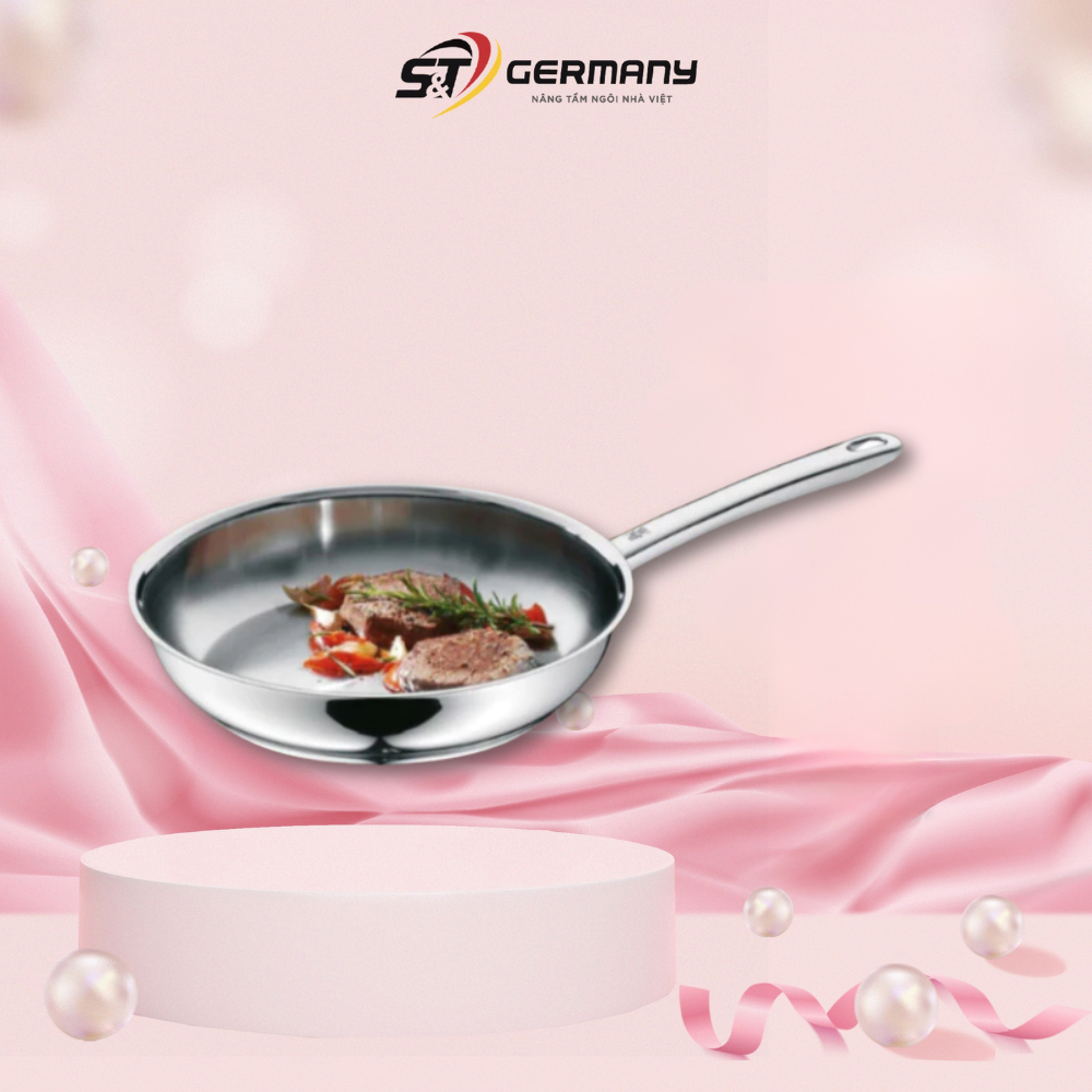 WMF Profi กระทะสแตนเลสเรียบ 24 ซม. 28 ซม. กระทะทําจากสแตนเลสคุณภาพสูง GermanySnT BEAUTY