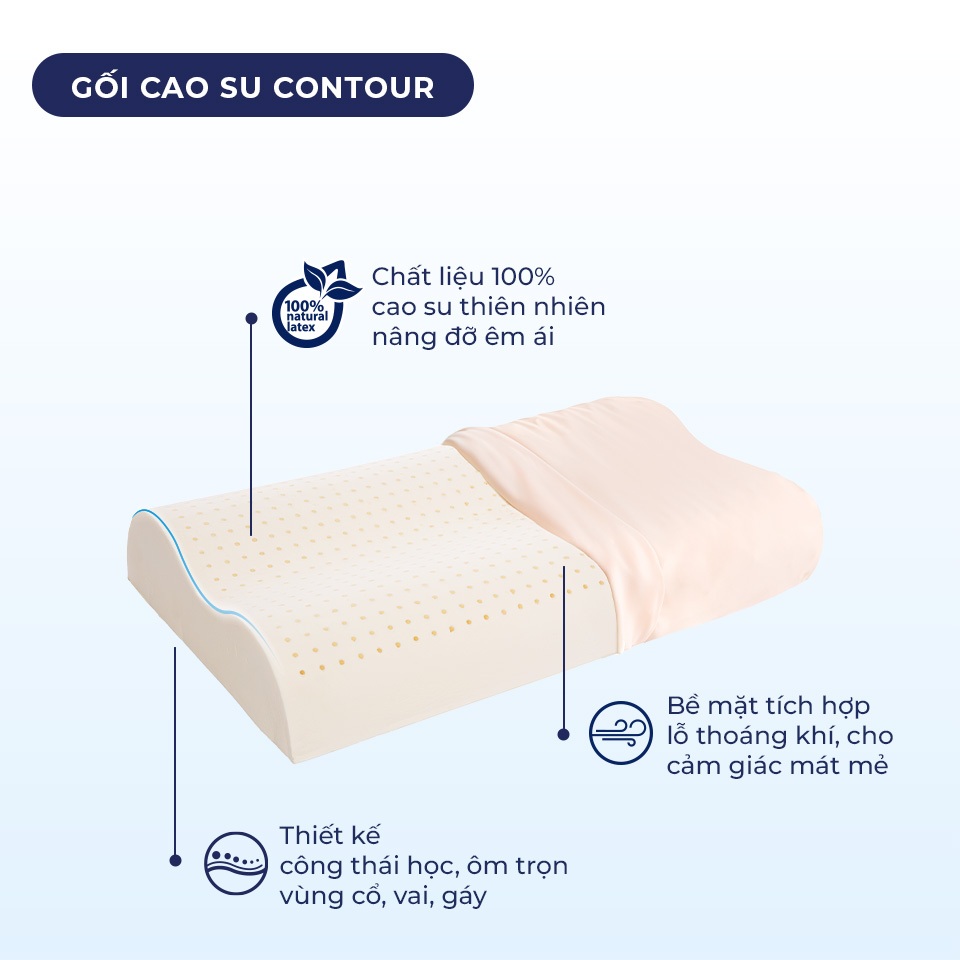 Lian A Contour หมอนยางพาราธรรมชาติ 100% 44x63x11ซม