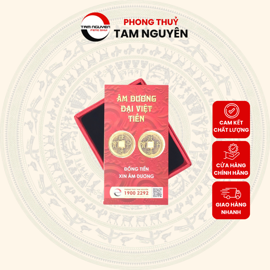 Yin Yang Dai Viet Tien - Feng Shui Tam Lugen - เหรียญคู่ Xin Dai Yin Yang