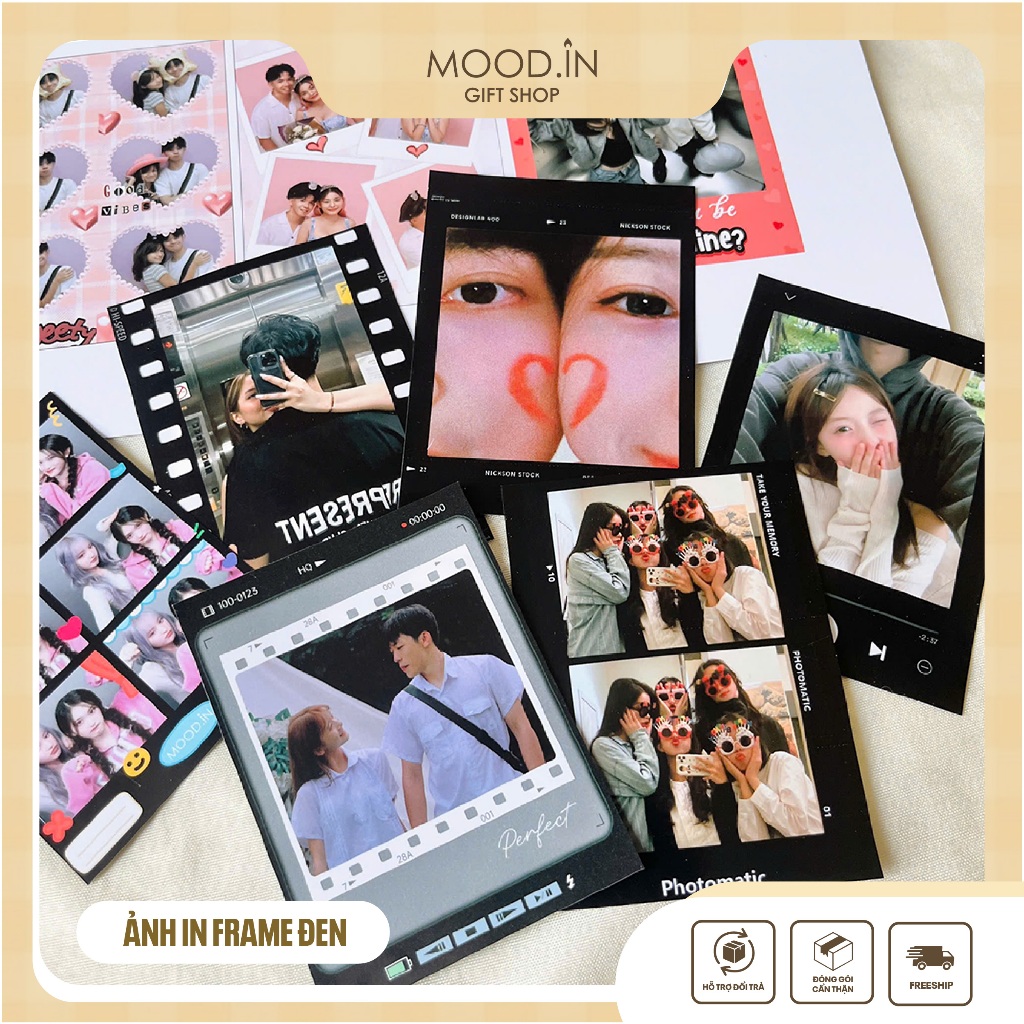 Combo 5c 1c พิมพ์ภาพถ่ายบน Demand 6x8cm พร้อมรุ่น Pre-Frame กรอบสีดํา