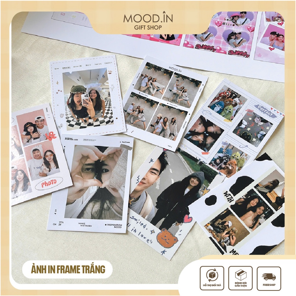 Combo 5c 1c พิมพ์ภาพถ่ายบน Demand 6x8 ซม. พร้อมรุ่น Pre-Frame กรอบสีขาว