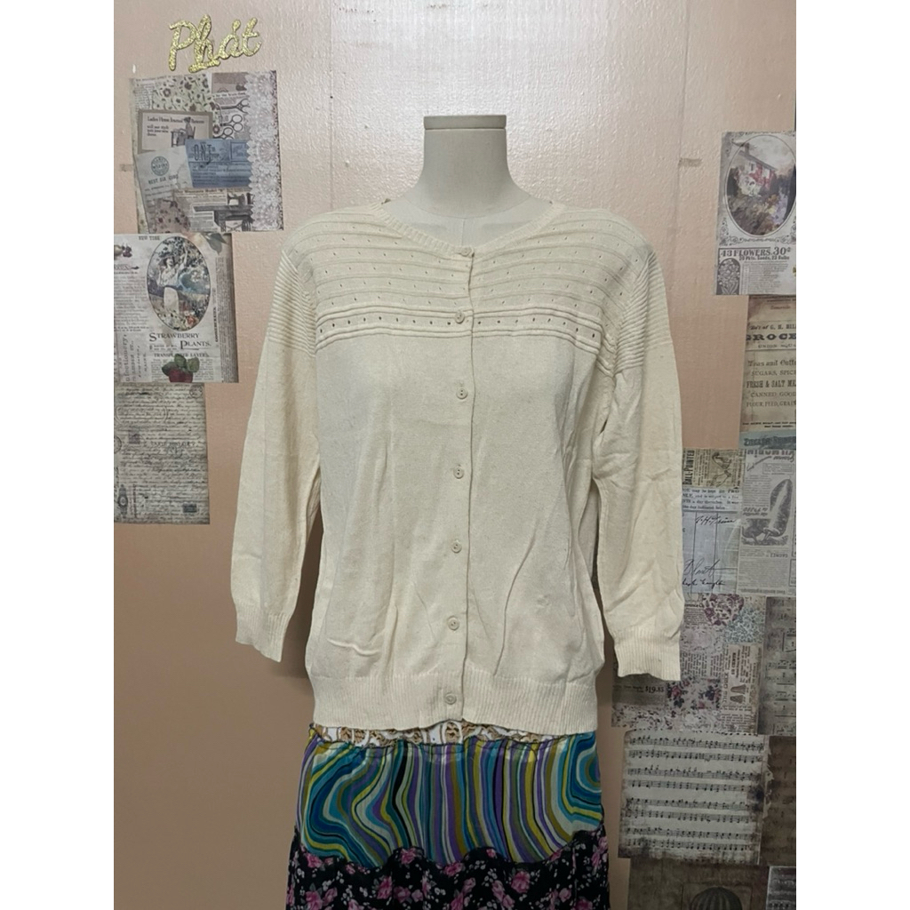 คาร์ดิแกน mongtogi ผู้หญิงญี่ปุ่นสีเบจ ไซส์ m ca8