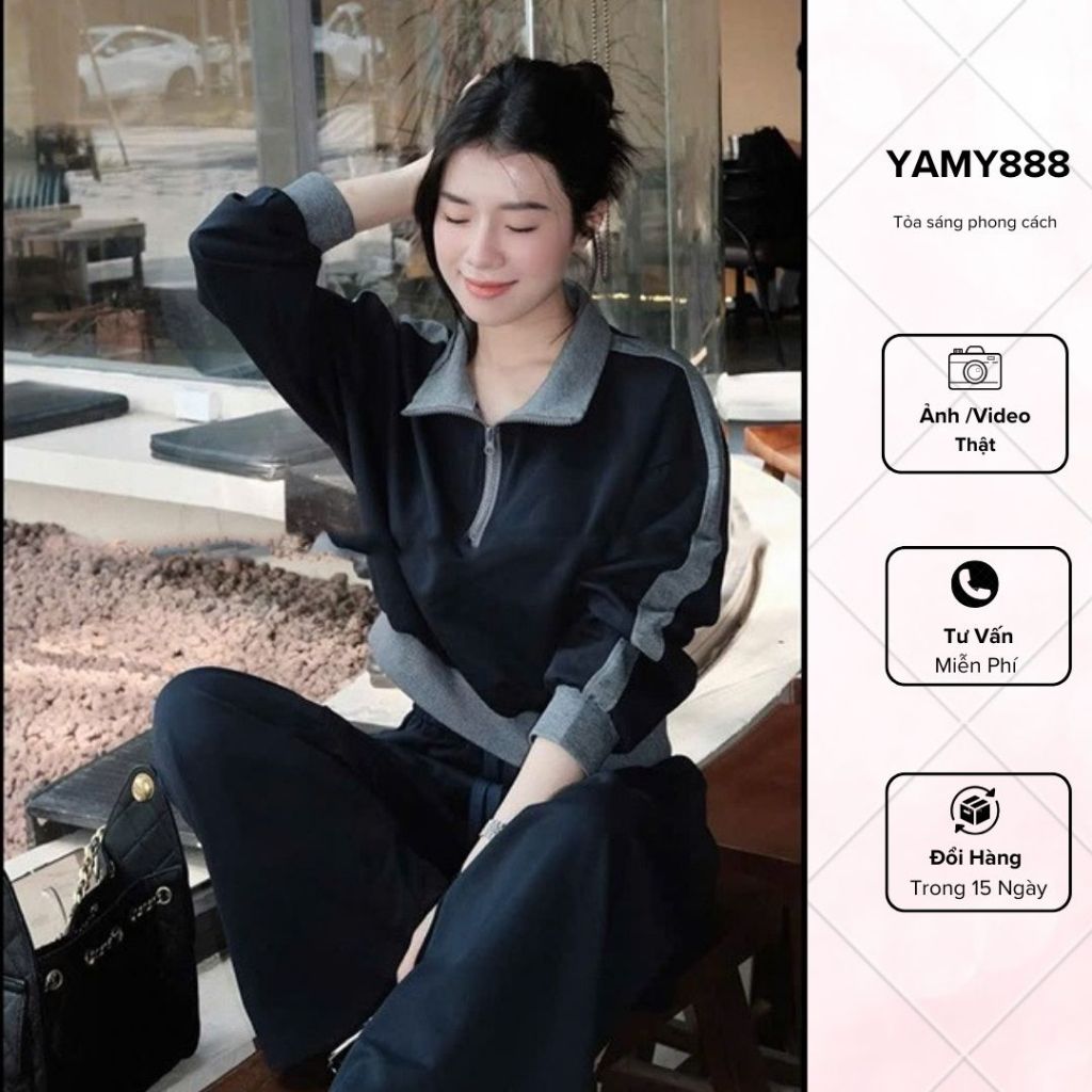 Set Sports Set Long Basic Collar Active Sports Shirt QC Sb6493 - Yamy888