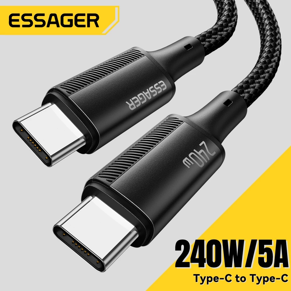 สายชาร์จเร็ว Essager Type C - C ชนิด 60W / 100W / 240W สําหรับรุ่นที่ใช้พิน Type C