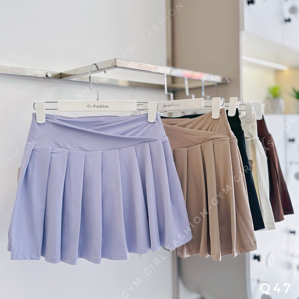 [ Pickleball] Q47 กระโปรงกีฬาจีบพร้อมกระเป๋าสตรีเทนนิสแบดมินตัน Pickleball