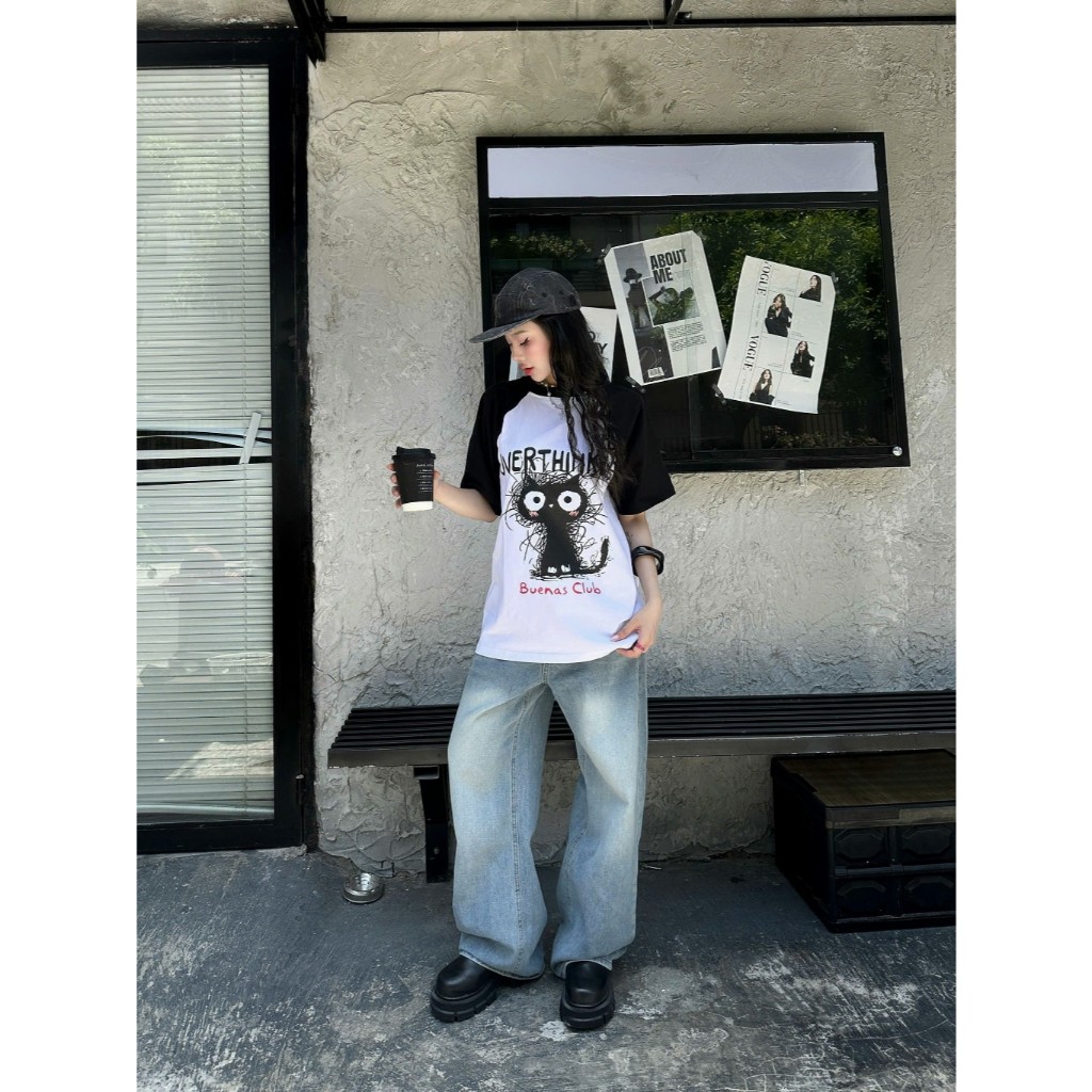 [ VHL x NEWSEVEN ] Unisex N7 Oversize BASIC Straight Jeans for Men and Women Korean style Ullzang st