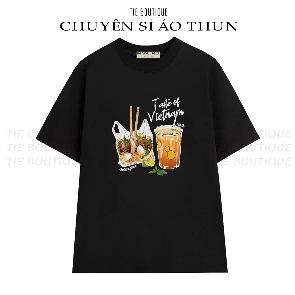 DL - เสื้อยืดพิมพ์ลายกระดาษข้าวผสม เสื้อยืด Tac Tea Street Food T-Shirt Taste Of Vietnam Unisex
