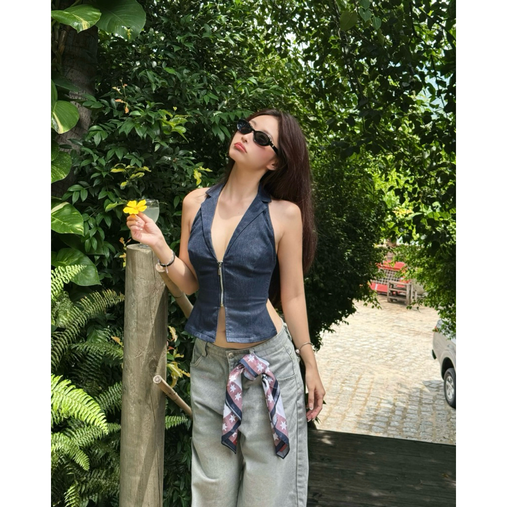ÉMILIE - Lizzy Top - เสื้อสายเดี่ยวยีนส์เว้าหลัง - รูปที่ 5