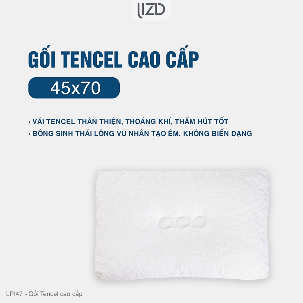 คุณภาพสูง หมอน Tencel ทรงเตี้ย คอ และไหล่ ผ้าฝ้ายขนนก 45x70cm - LPI47