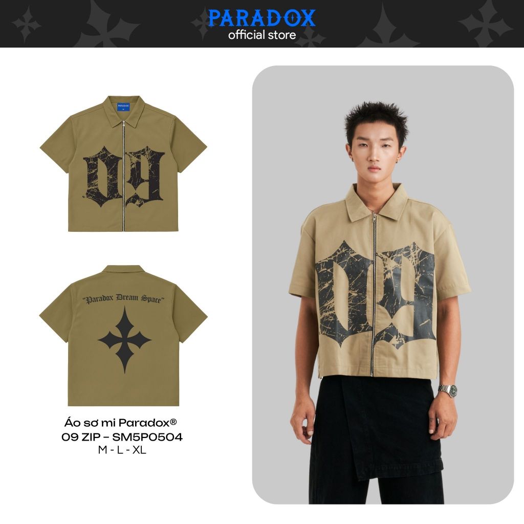SHIRT 09 ZIP SHIRT Cotton Khaki PARADOX SM5P0504
