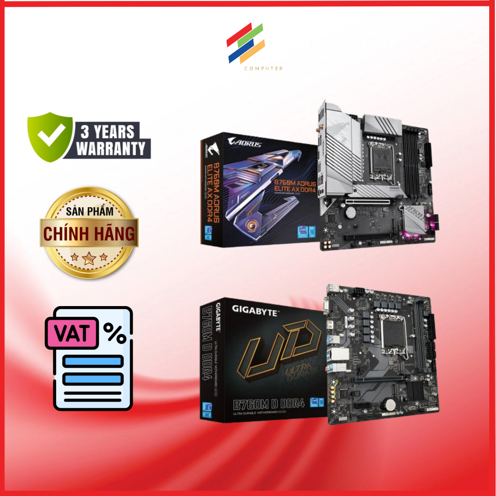 เมนบอร์ด Gigabyte B760M - สินค้าของแท้ 3 ปี - Full VAT