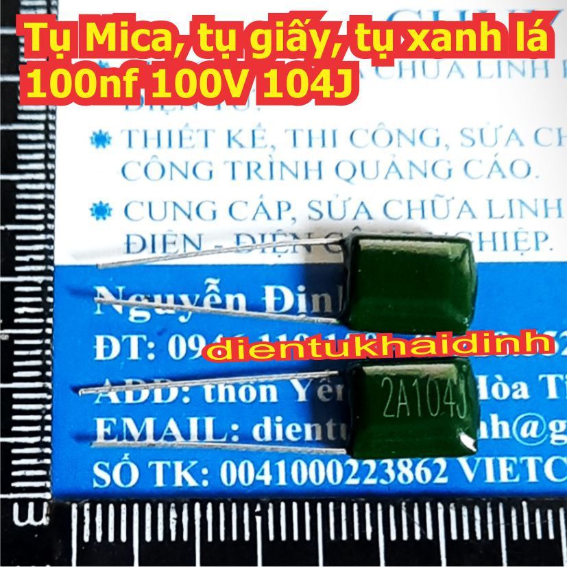 50 ไมก้า ตัวเก็บประจุ ตัวเก็บประจุกระดาษสีเขียว 100nf 100V 104J 2A104J KDE1744