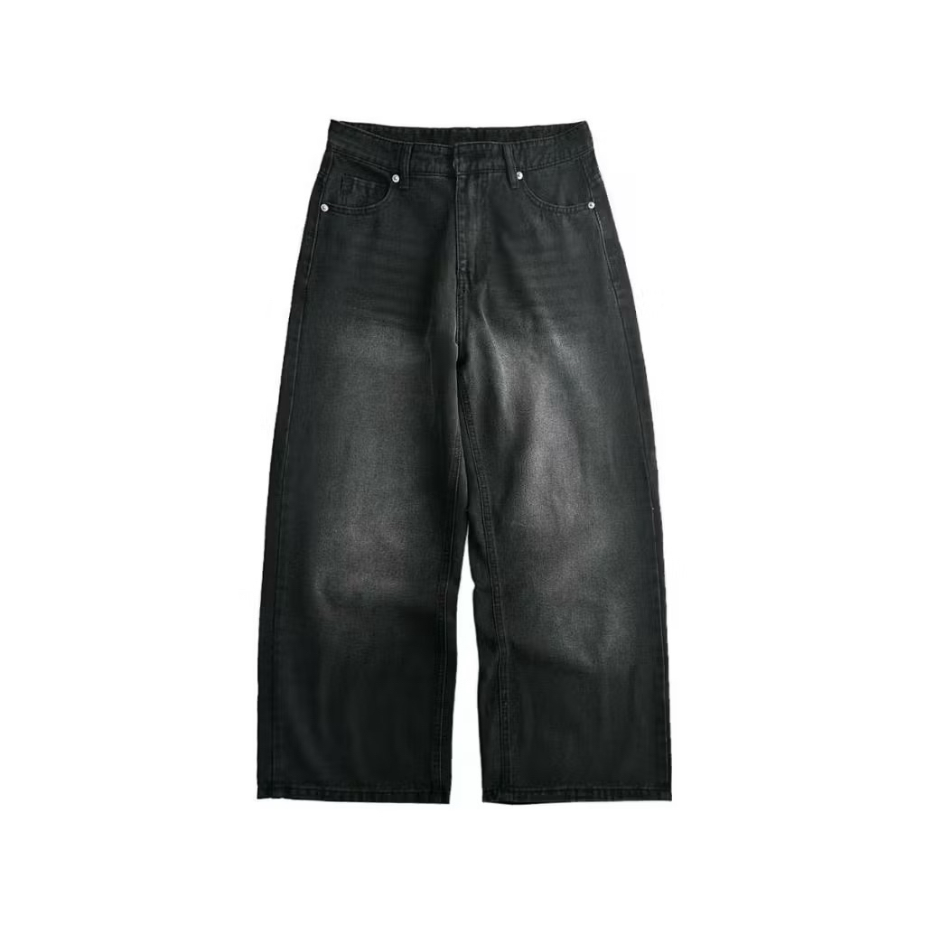 Pass WIDE STRAIGHT JEANS WHOSE - Whes Studio กางเกงยีนส์ขากว้าง STRAIGHT Wide Smoke Color Size L