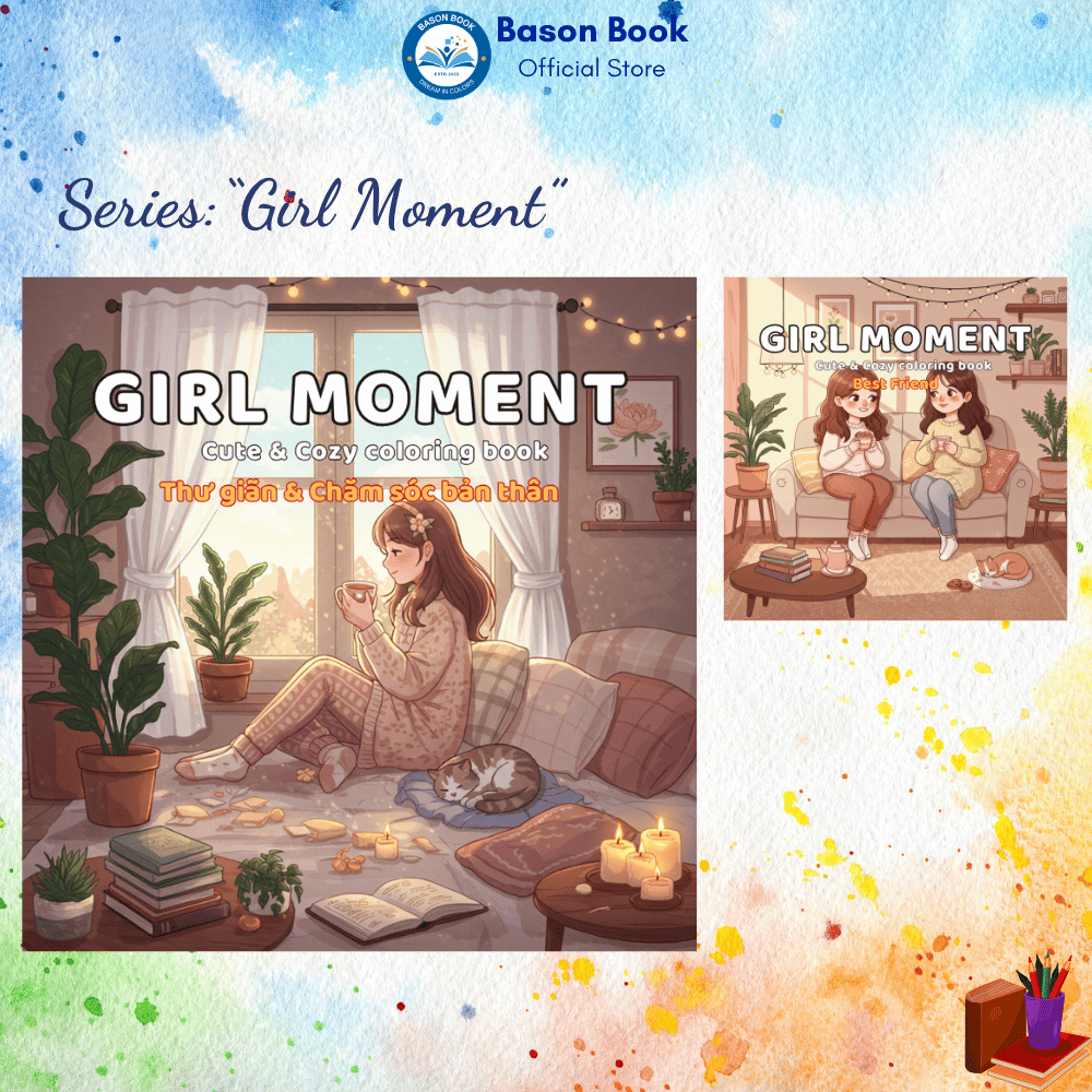 Girl Moment – สมุดระบายสีผ่อนคลาย รักษา และทํามือ กระดาษออกแบบ - ภาพวาด DIY