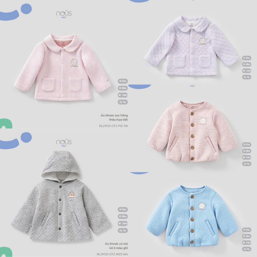 NOUS - เสื้อแจ็คเก็ตผ้าฝ้ายสําหรับเด็ก Nous