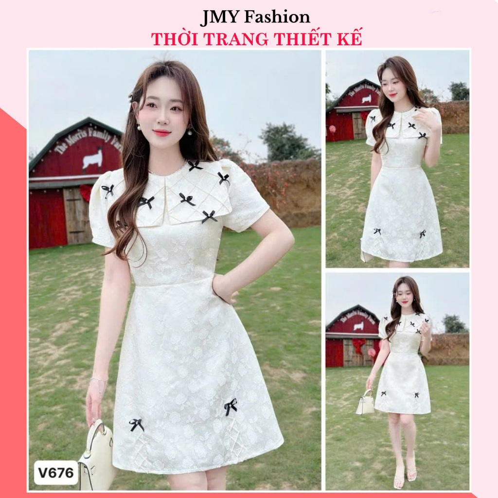 V676, RC762 เดรสสีแดงเข้มทรงเอมีโบว์ [TH HA LE]