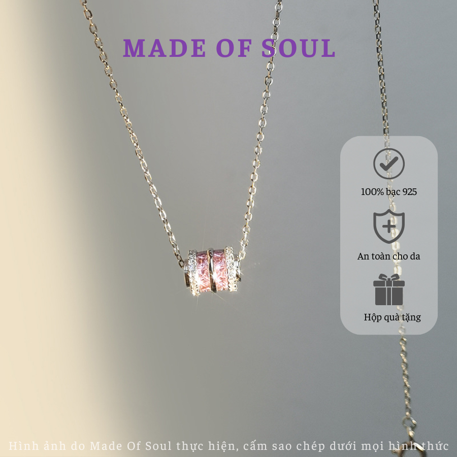 สร้อยคอผู้หญิง MADE OF SOUL Pink Orbit เงิน S925 พร้อมหินคุณภาพสูงแท้ MOS0131