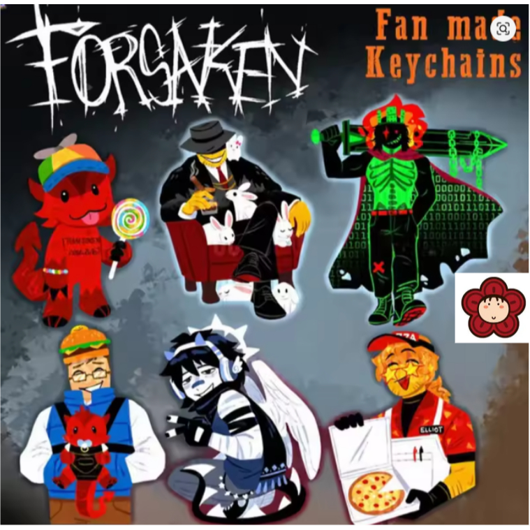 Forsaken พวงกุญแจอะคริลิค Mafioso, 1x1x1, 007n7, สองเวลา, Elliot, เกมการ์ตูนน่ารัก จี้ตัวละคร