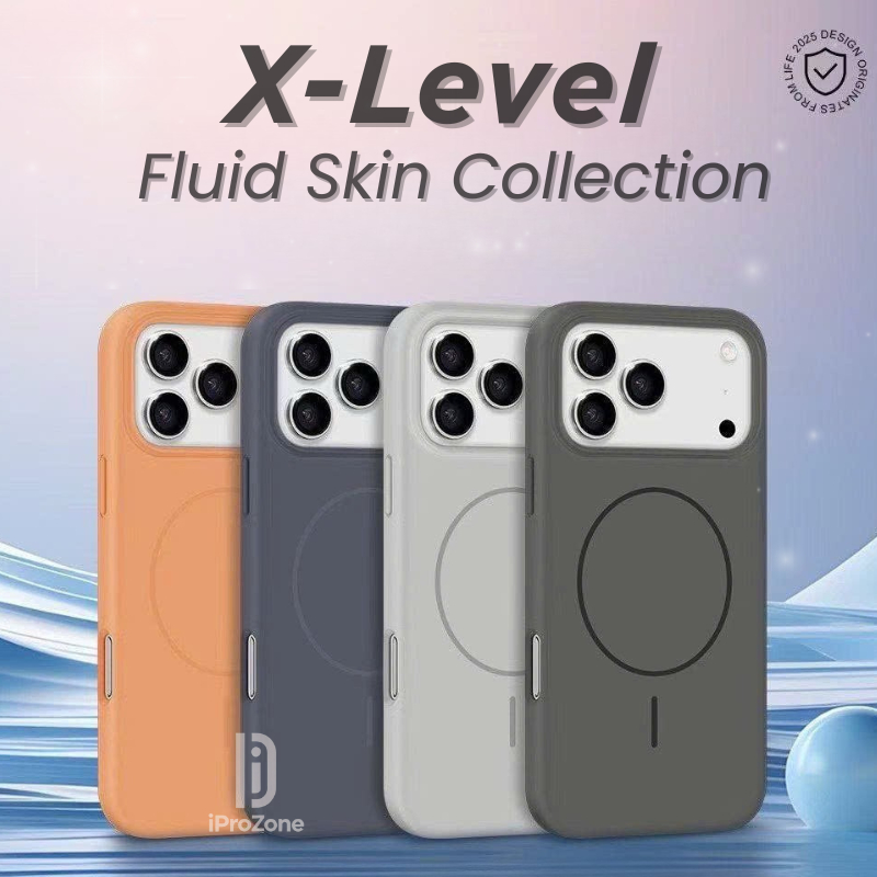 X-Level Fluid Skin Magnetic Collection เคสซิลิโคนรองรับการชาร์จไร้สายสําหรับ iPhone 17 Pro Max Air 1