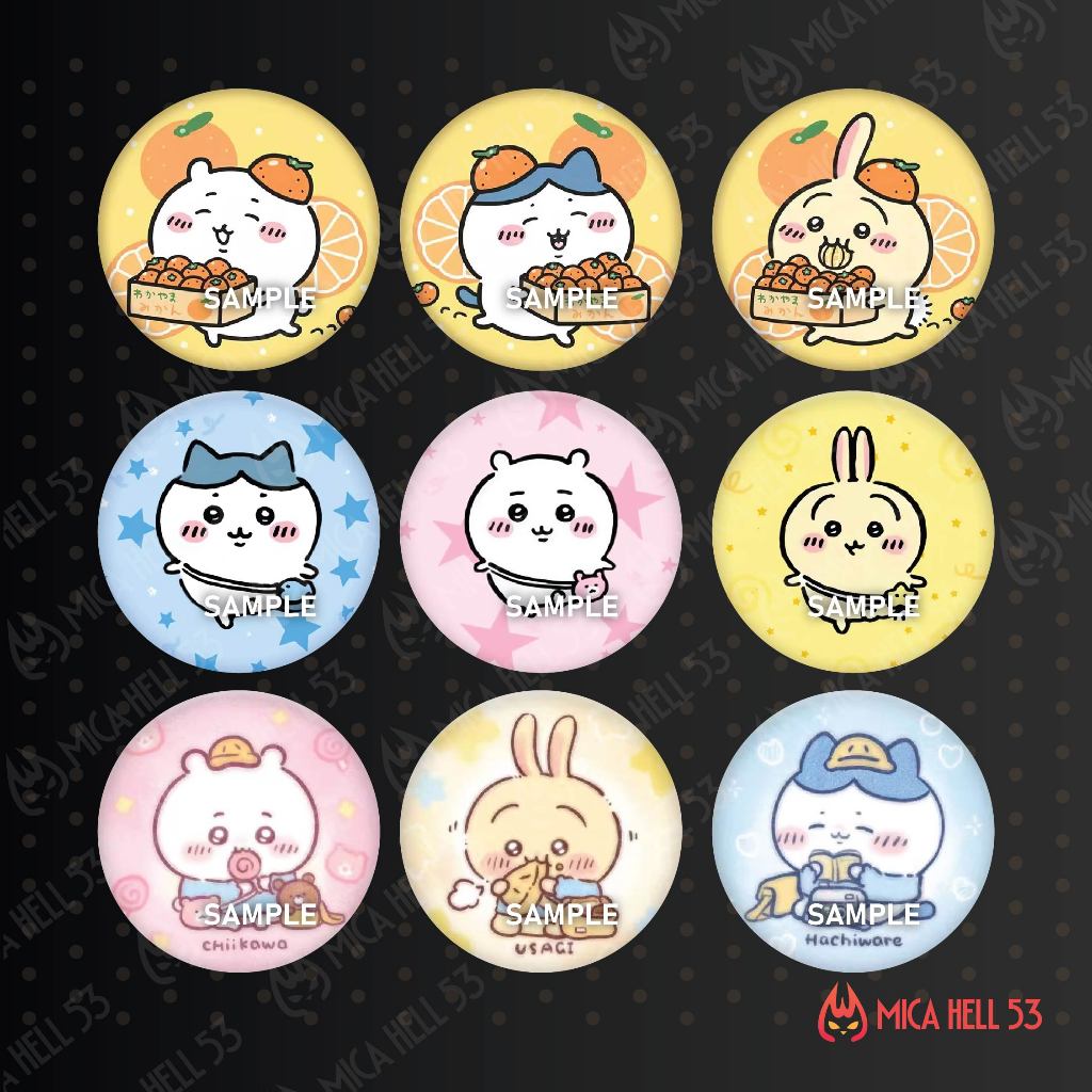 Chiikawa Glitter Badge อะนิเมะมังงะ Badge Hachiware Usagi Momonga Rakko HH159