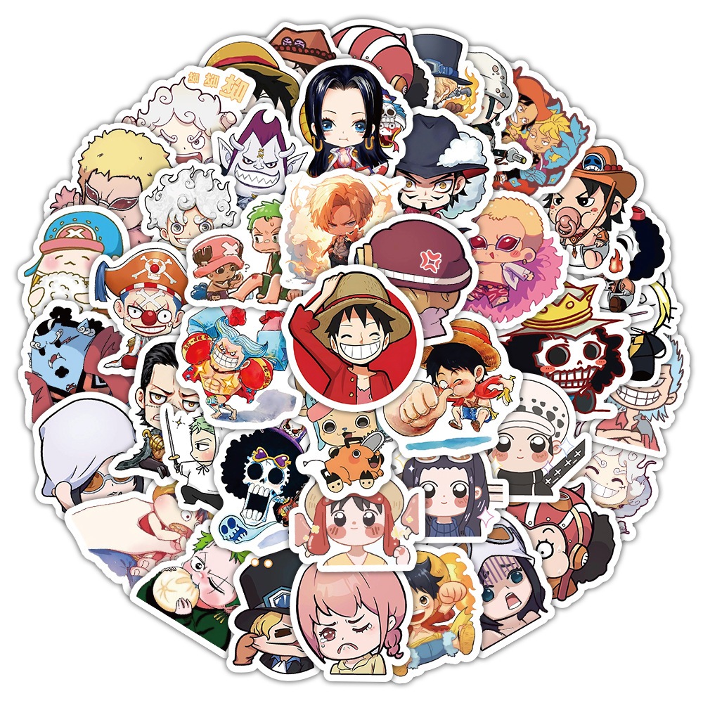 ชุดสติ๊กเกอร์ Lovely One Piece Meme 100 ชิ้นไม่มีซ้ําขนาด 3-4 ซม.