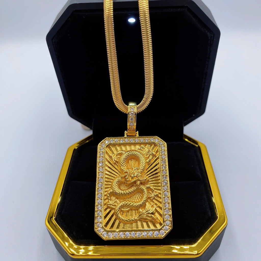 สร้อยคอไหม Dc11 หน้ามังกรทอง(mrv03)