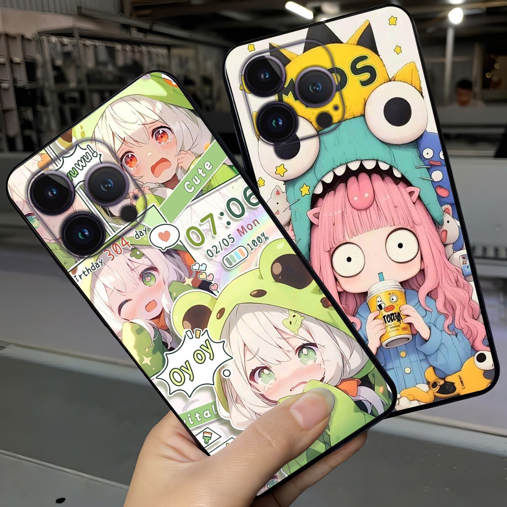 เคสสําหรับ iphone 15 / 15 pro / ip 15 pro max พร้อมพิมพ์ลายสาวน่ารัก / เคส tpu ยืดหยุ่น