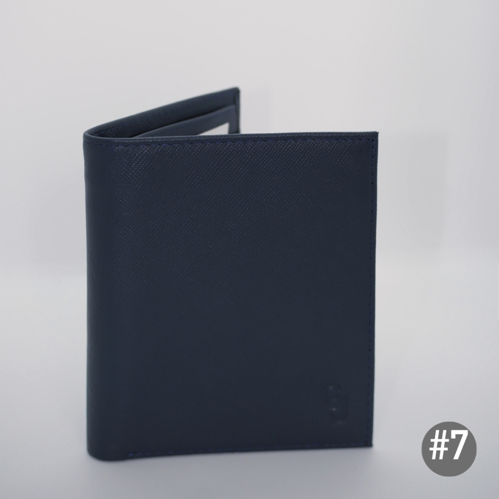 กระเป๋าสตางค์หนังวัวแนวตั้งสําหรับผู้ชายหนังวัว Saffiano พรีเมี่ยม V07