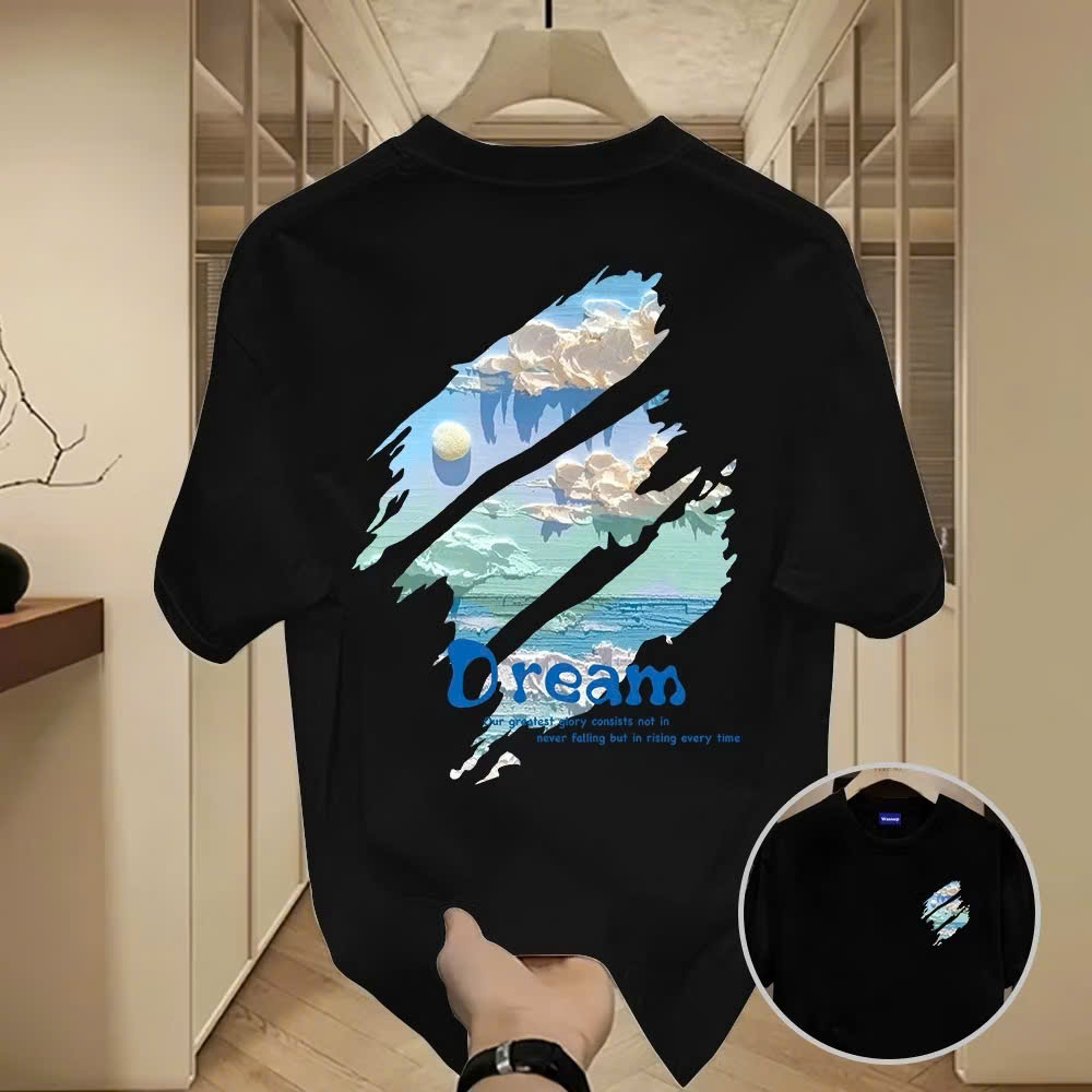 เสื้อยืด Unisex สําหรับผู้ชายและผู้หญิง พิมพ์ลาย DREAM ผ้าคอตตอน 100% - BOONE - BNE00114