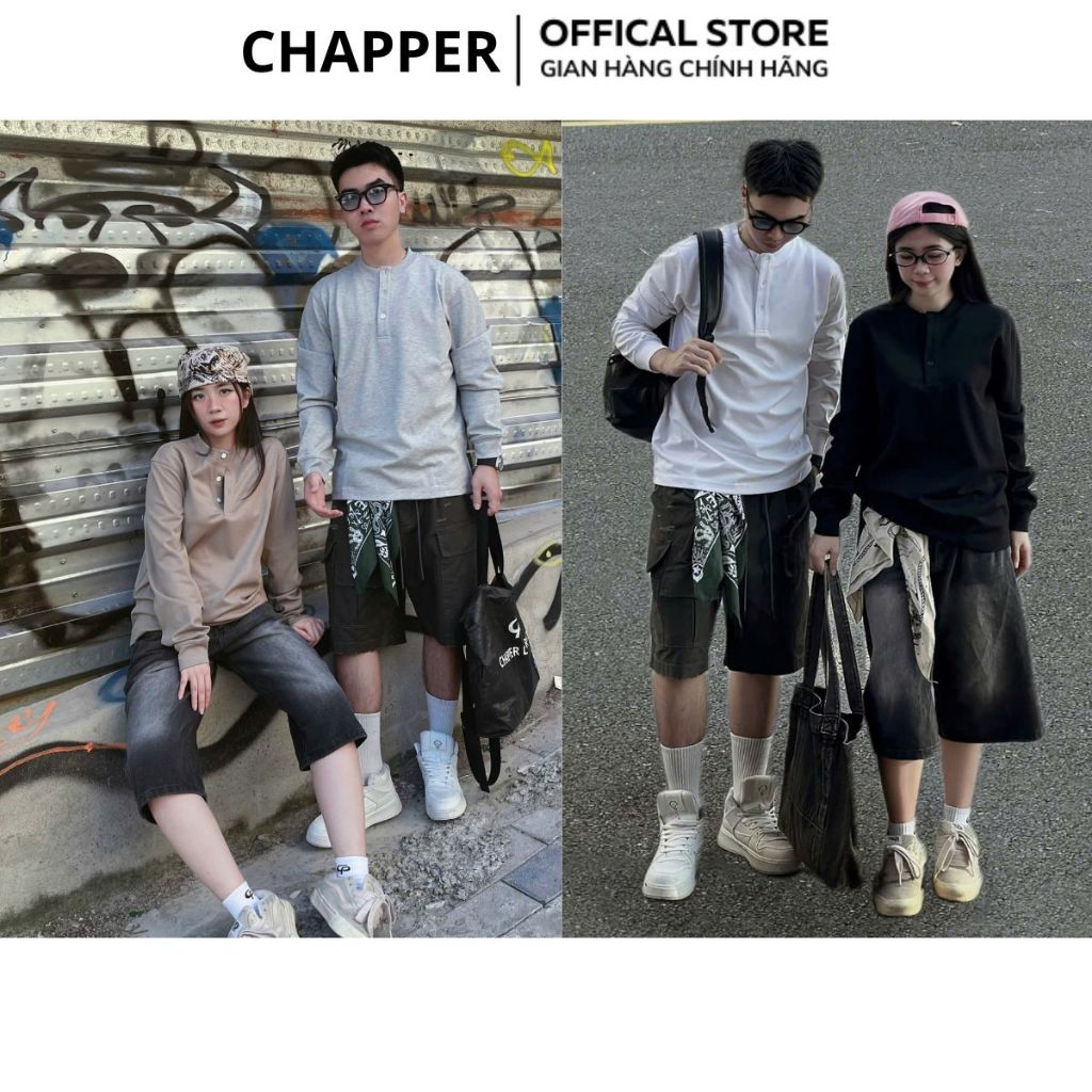 CHAPPER เสื้อยืดแขนยาวผู้ชายคอปกคอเต่าผ้ากีฬา 300gsm คุณภาพสูง - ADP002 Menswear