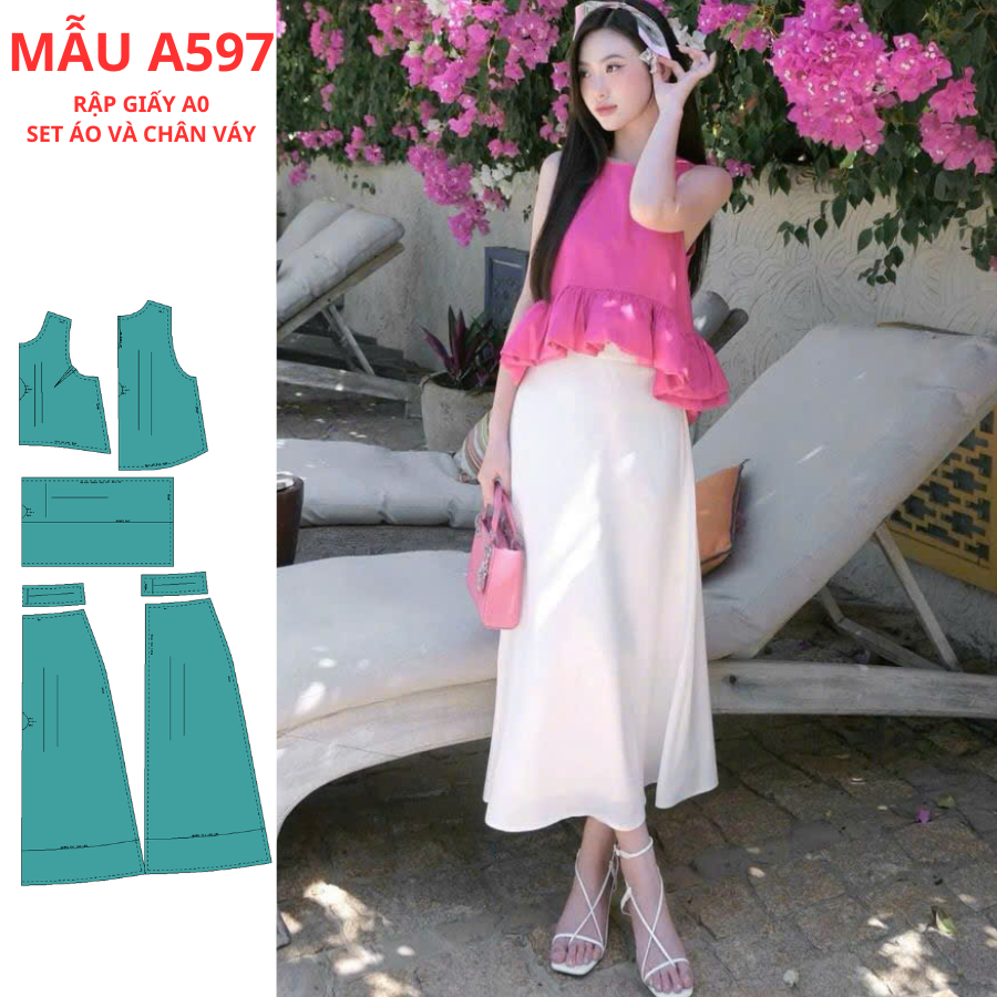กระดาษแผ่น A0 เสื้อและกระโปรงชุด-A597