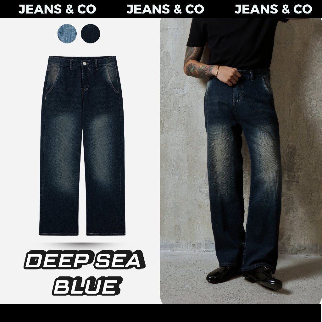 DEEP SEA BLUE JEANS กางเกงยีนส์ผู้ชาย - JEANS & CO -- กางเกงยีนส์ทรงหลวม