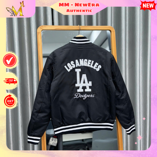 ( ของแท้ ) New Era LA Dodgers Bomber Jacket สีดํา | MM แท้ |
